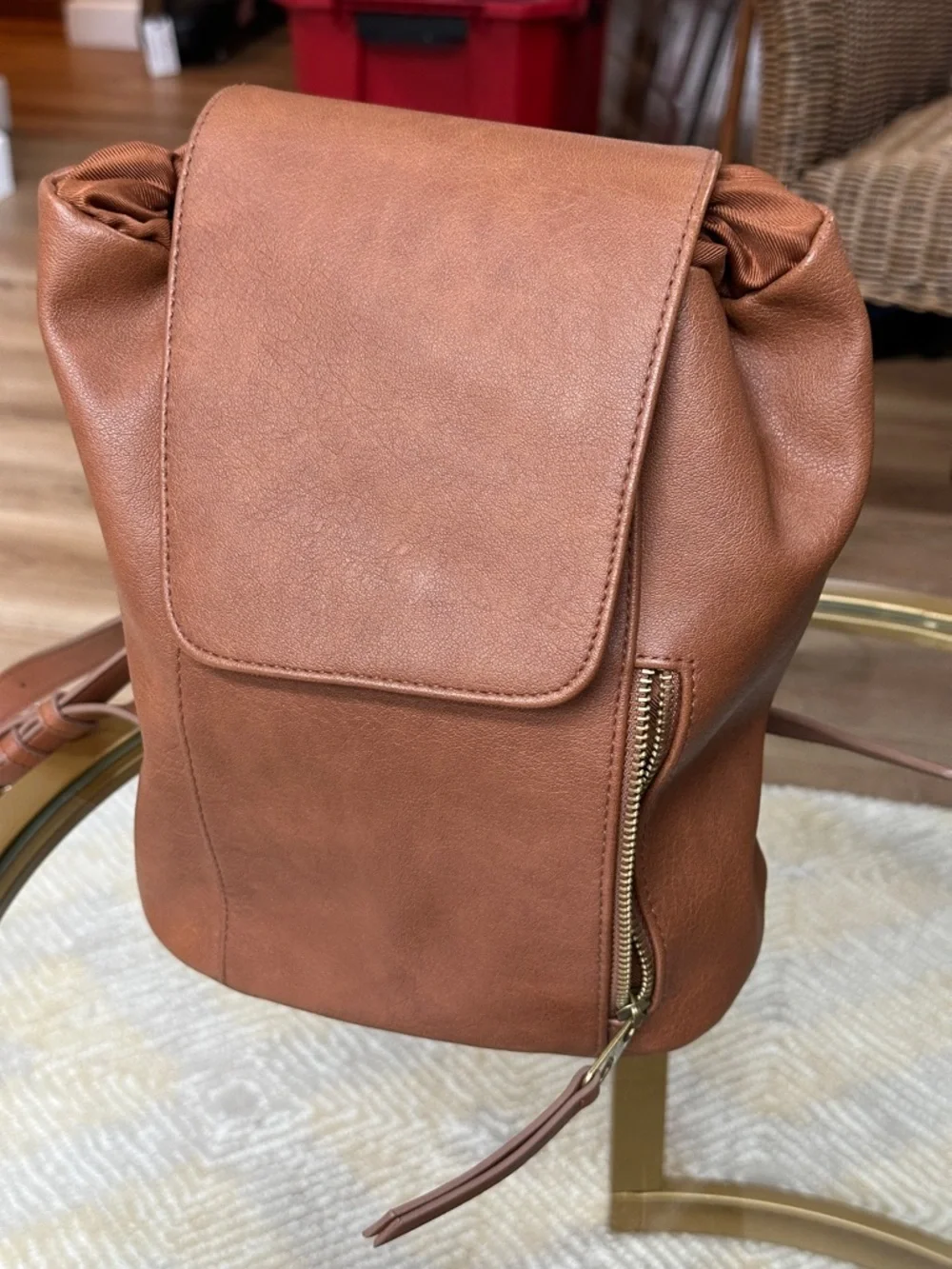 Universal Thread Brown Faux Leather Backpack Purse